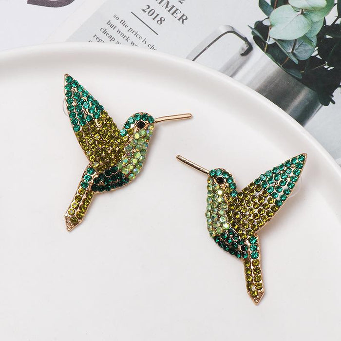 Personalized Women's Jewelry Bird Earrings Accessories Inlaid Rhinestone