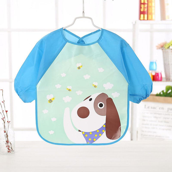 Cute Bibs Waterproof Long Sleeve Apron Children Feeding Smock