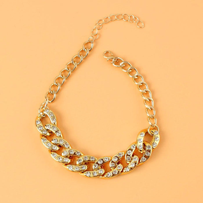 Creative Rhinestone Butterfly Pendant Foot Ornament Women's Shining Anklet