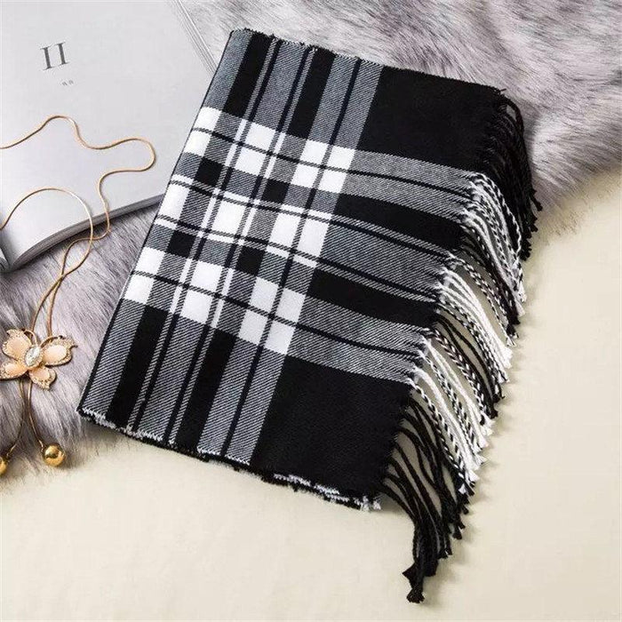 Classic Lattice Soft Scarf Cashmere Plaid Scarves