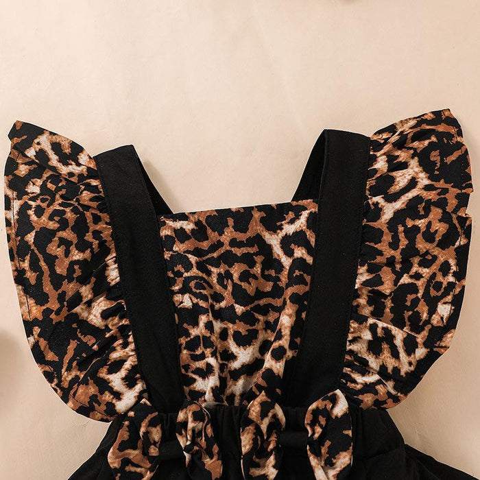 Baby Girls Cute Leopard Jumpsuit Set