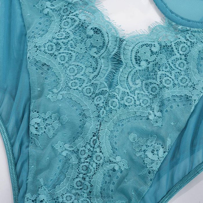 Women Lace Sexy Bodysuit Mesh One-piece Lingerie