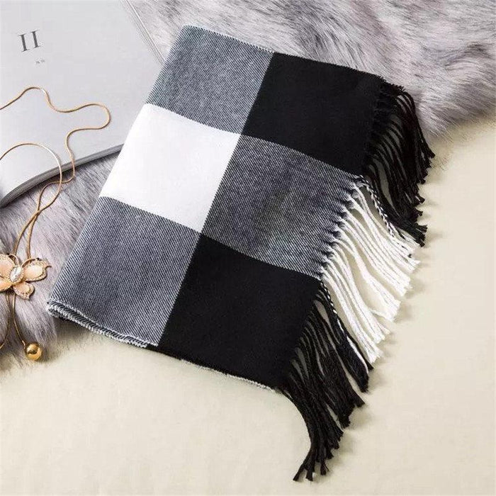 Classic Lattice Soft Scarf Cashmere Plaid Scarves