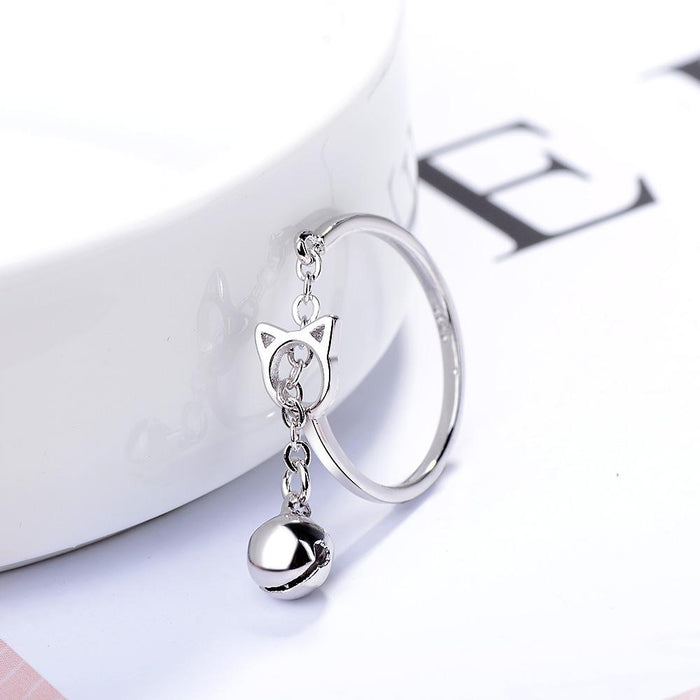 New Fashion Hollow Cat Bell Open Ring