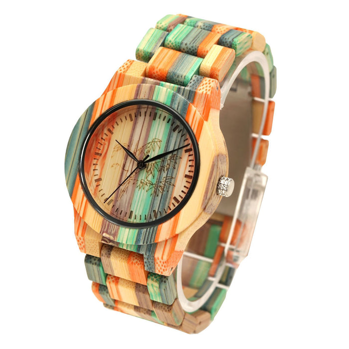 Bamboo Watch Leisure Color Bamboo Quartz Watch