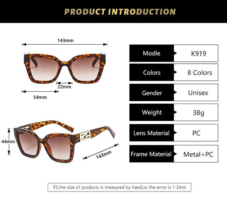 Metal square personalized stripe Sunglasses