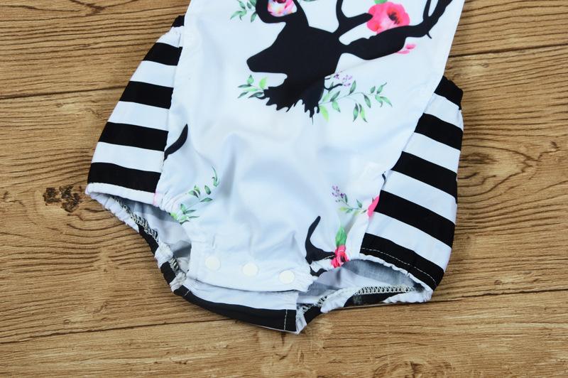 Cute fawn stripe hanging neck suspender ha Yi one-piece clothes