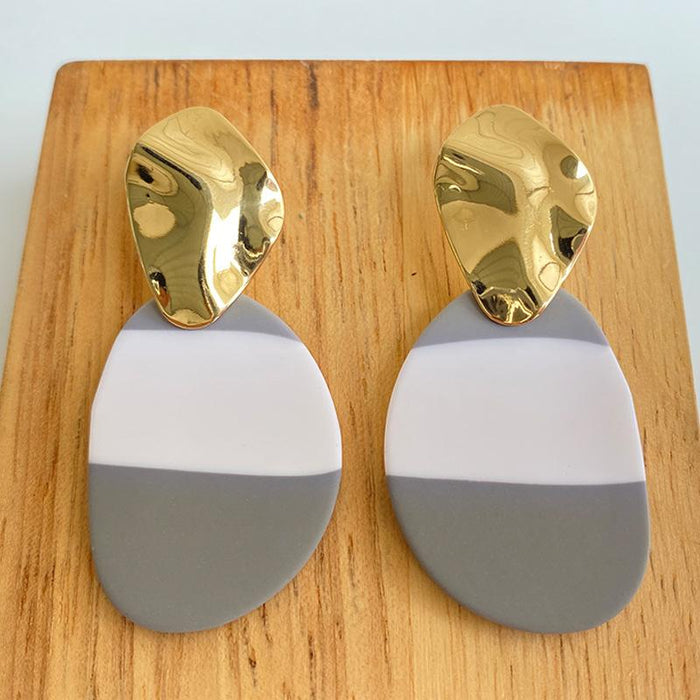 Pearl Gray Clay Soft Pottery Earrings Earrings Earrings Earrings Jewelry Irregular Geometry