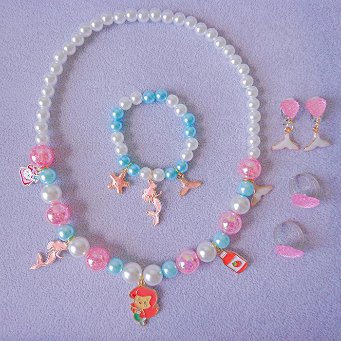 Children's Jewelry Princess Sweater Chain Necklace Bracelet Set