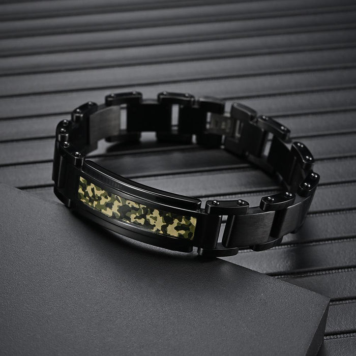 Men's Titanium Steel Camouflage Bracelet Accessories