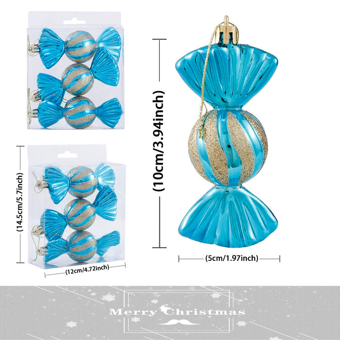 3pcs/Box Christmas Ball Ornament Balice Ice Cream Candy