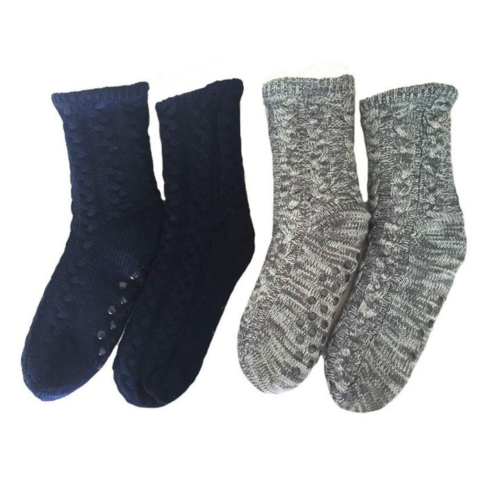 Mens Winter Warm Soft Cotton Thickened Plus Velvet Sleeping Anti Slip Sock
