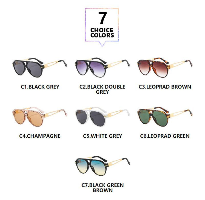 Light luxury double beam large frame toad Sunglasses