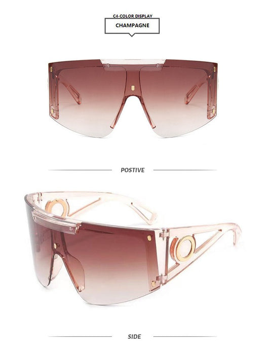 One piece half frame sunglasses