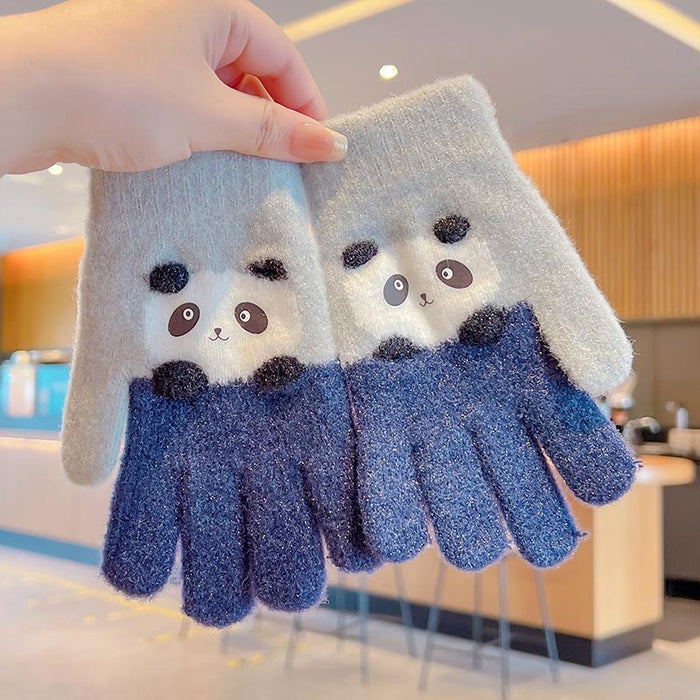 Winter Baby Sweet Cartoon Knitted Yarn Keep Warm Gloves