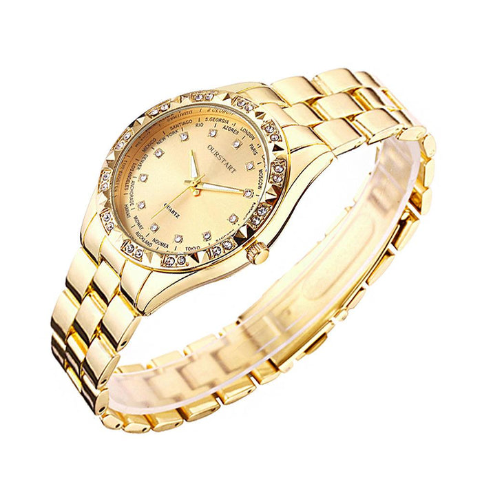 Business Fashion Casual Men's Watch Steel Band Gold Watch