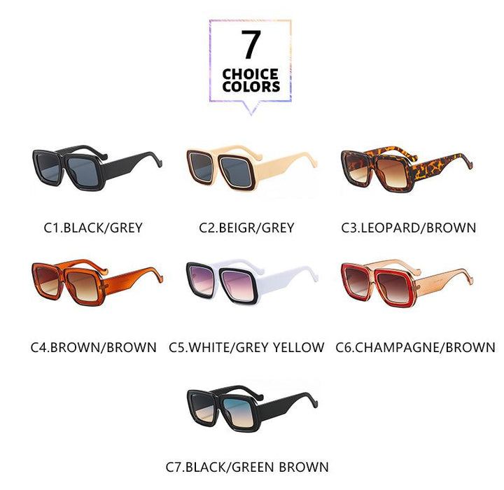 Fashion box contrast Sunglasses UV protection