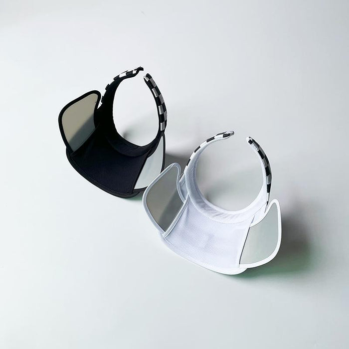 Summer Checkerboard Plaid Children's Wide-brimmed Sun Hat