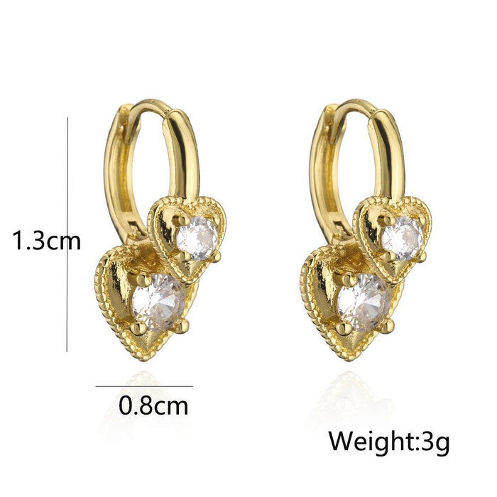 Popular Personalized Love Earrings Zircon Female Earrings
