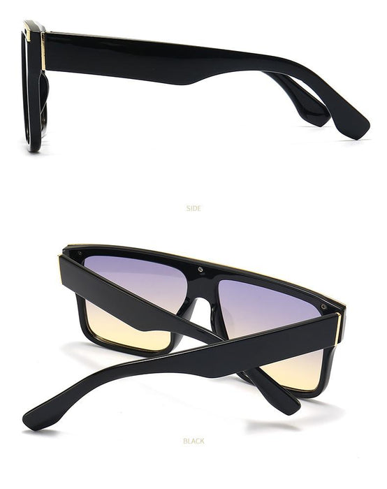 Retro square walk show large frame sunglasses