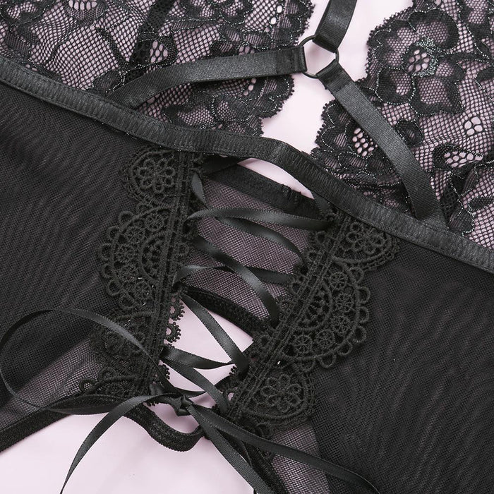 Women Sexy Hot Lingerie Halter Corset Underwear Set