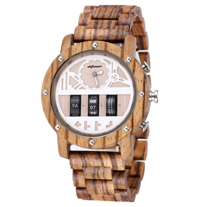 Multifunctional Men's Wooden Watch Outdoor Sports Watch