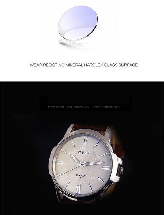 Mens Watches Luxury Blue Glass Waterproof Wristwatch