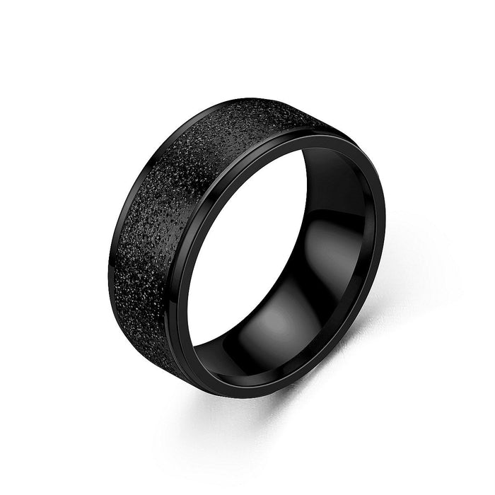 Brushed titanium ring