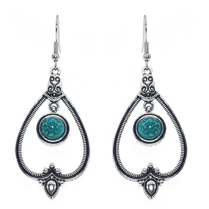 Women's Vintage Boho Greenstone Earrings