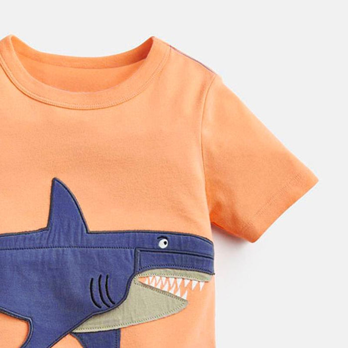 Short Sleeve Knitted Cotton Children's T-shirt