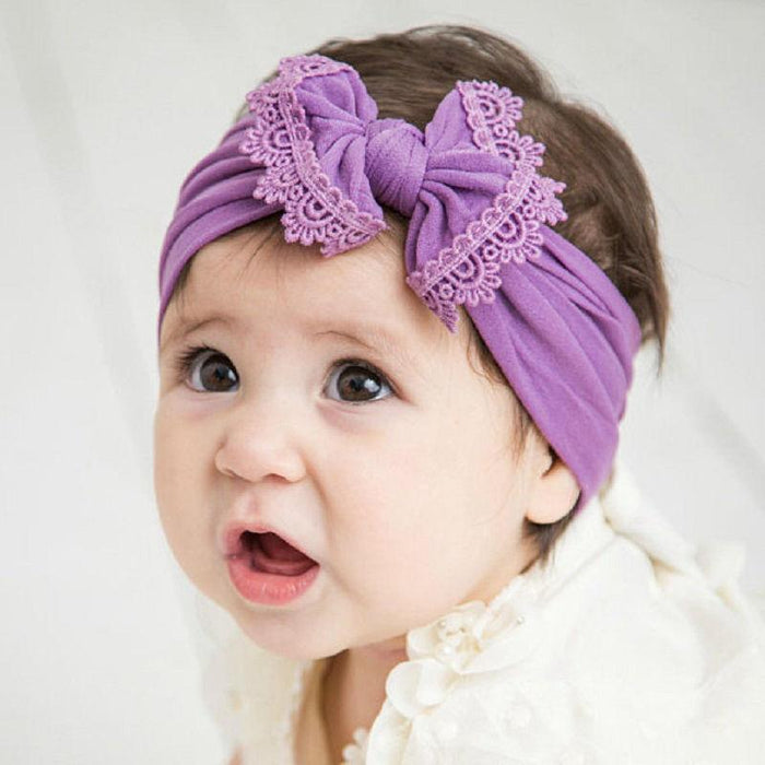 Nylon Children's Hair Band Soft Silk Stockings Baby Headband Lace Bow Hair Ornament