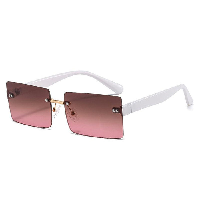 Square frameless colour candy Sunglasses