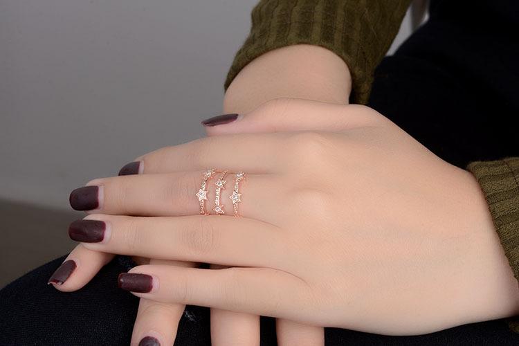 New Simple Small Star Personality Open Ring