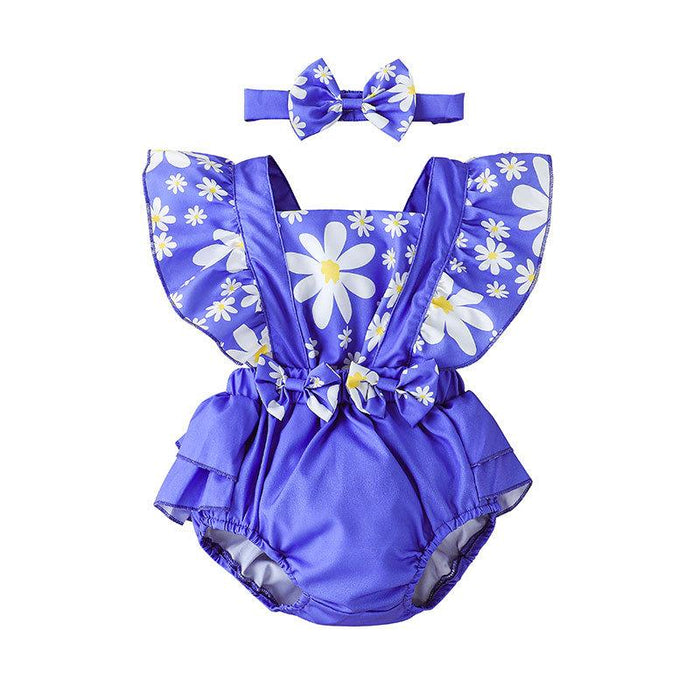 Summer Kids Clothes Suspender Lovely Flower Baby Jumpsuit