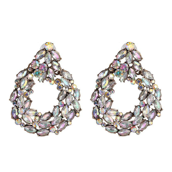 Women's Jewelry Fashion Color Earrings Inlaid Rhinestone