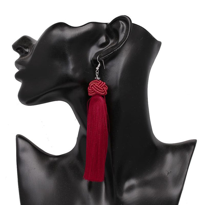 New Simple Hand Woven Earrings Tassel Earrings Accessories