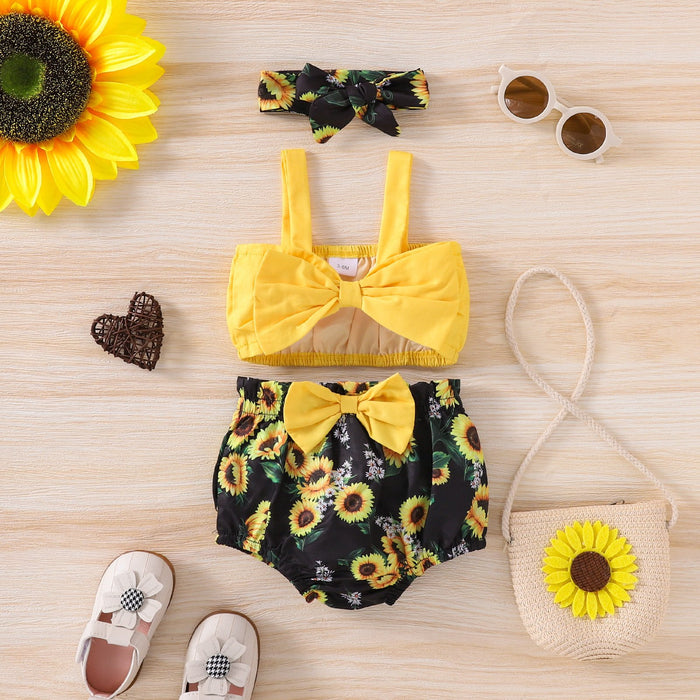 Suspender triangle shorts butterfly vest two-piece set