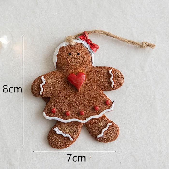 Resin Gingerbread Man Pendant Christmas Tree Decorative Ornaments