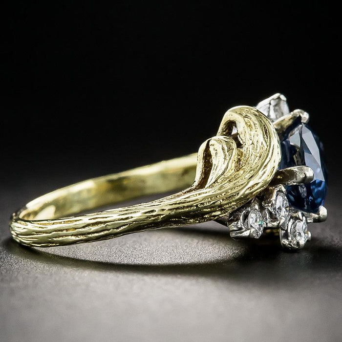 New Fashion Sapphire Vintage Two Tone Ring