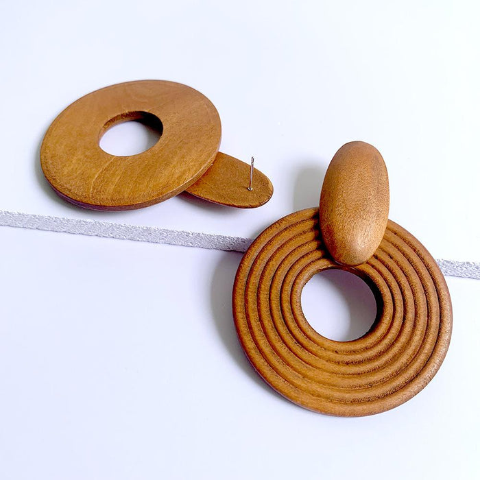 Exaggerated Geometric Large Round Earrings Jewelry