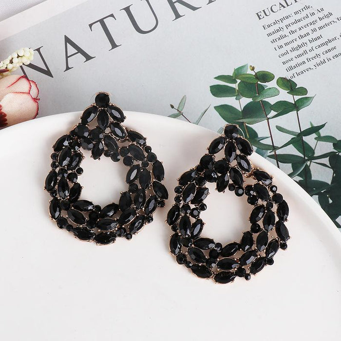 Women's Jewelry Fashion Color Earrings Inlaid Rhinestone