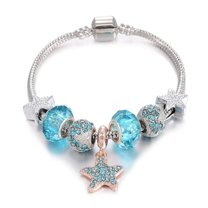 Starfish Pendant Star Diamond Beaded Bracelet