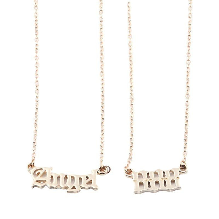 New Angel Lucky Number Necklace Set With Card