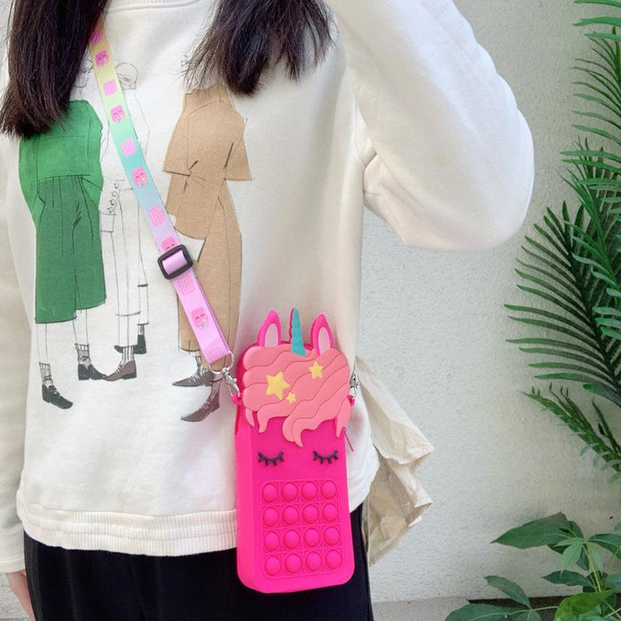 Silicone children's unzipping coin purse press toy