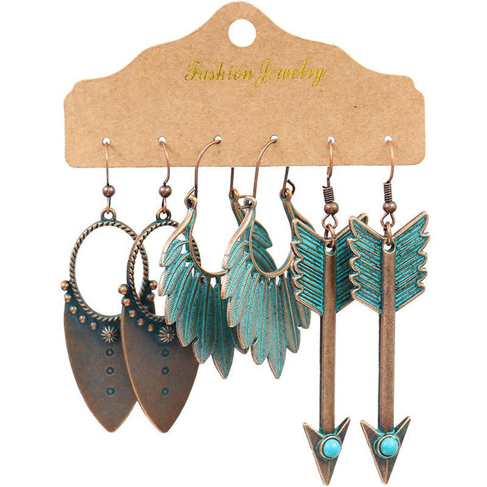 3 pairs/set Earrings Bohemian Style Jewelry X0X36216