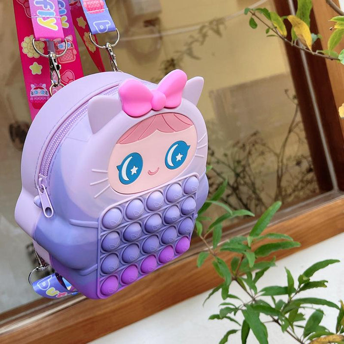 Backpack children's school bag shoulder silicone toys