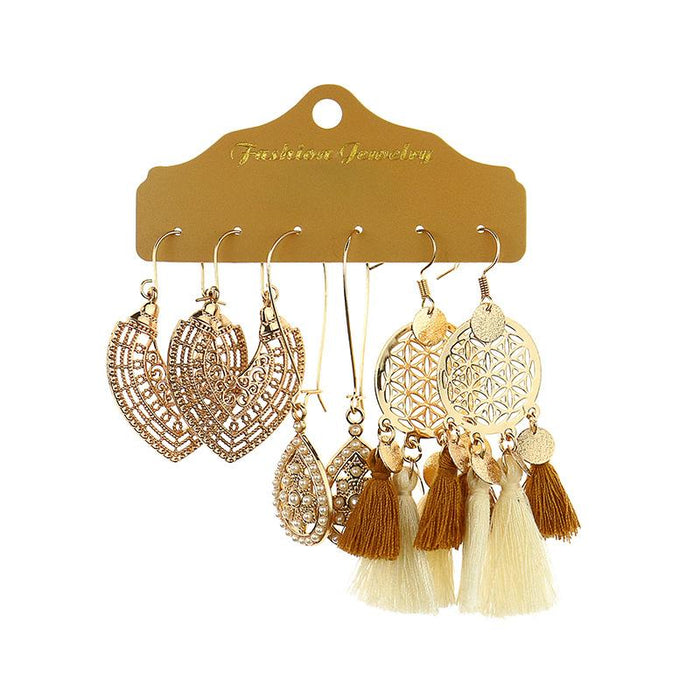 3 pairs/set Earrings Bohemian Style Jewelry X0X36201