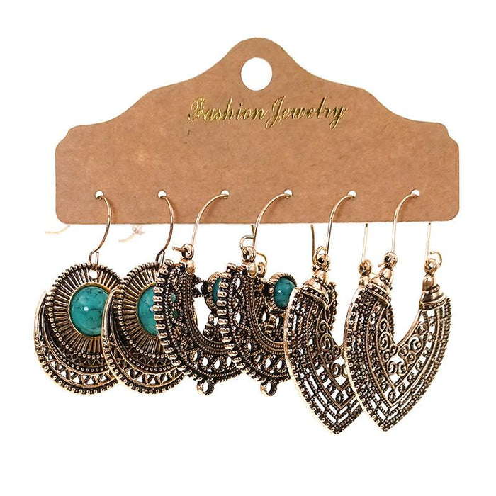 3 pairs/set Earrings Bohemian Style Jewelry X0X36214