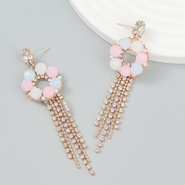 Boho Claw Chain Floral Alloy Earrings
