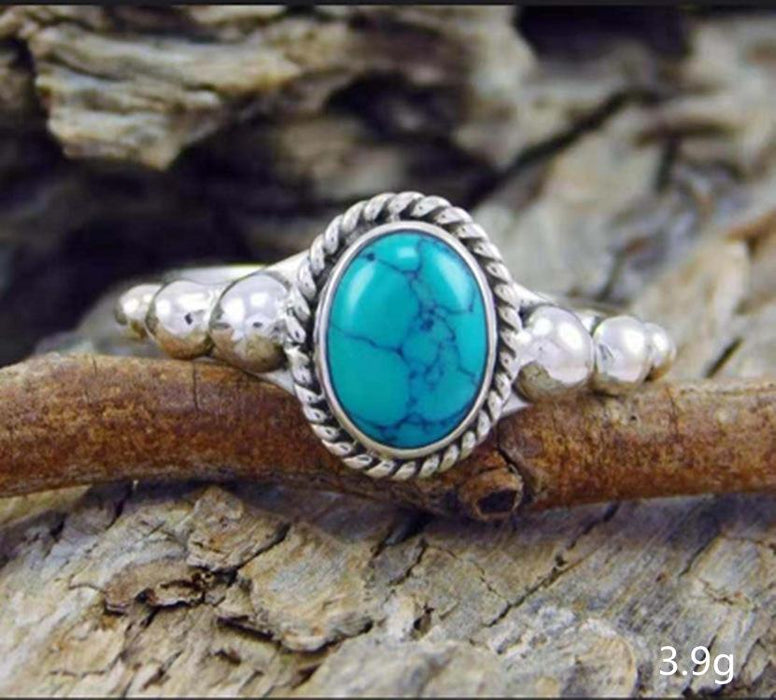 50Pcs Mixed Vintage Turquoise Rings